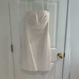 White House Black Market Strapless Ivory Mini Dress